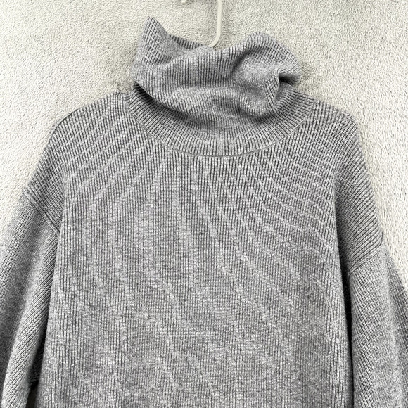Free People Turtleneck Sweater Women XS Gray Oversize Boxy Boho Dropped Shoulder - Picture 5 of 11